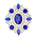 Large Oval Court Crystal Brooch in Six Jewel Tone Colorways view 3