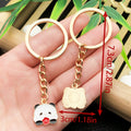 Bamboo, Apple and Flower Panda Enamel Keychains, 6 Poses view 8