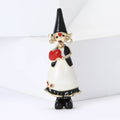 Enamel Girl Brooch Pointed Hat Holding Heart Figure Pin view 3