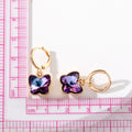 Gold Tone Crystal Butterfly Huggie Earrings in Five Colors view 5