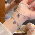Crystal Cherry Grape Pendant Chain Bracelets Silver Two Styles view 3