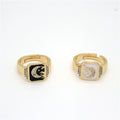 Gold Tone Moon and Stars Adjustable Signet Rings in Two Colors view 5
