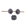 Antique Silver Sculpted Rose Small Hole Spacer Bead view 4