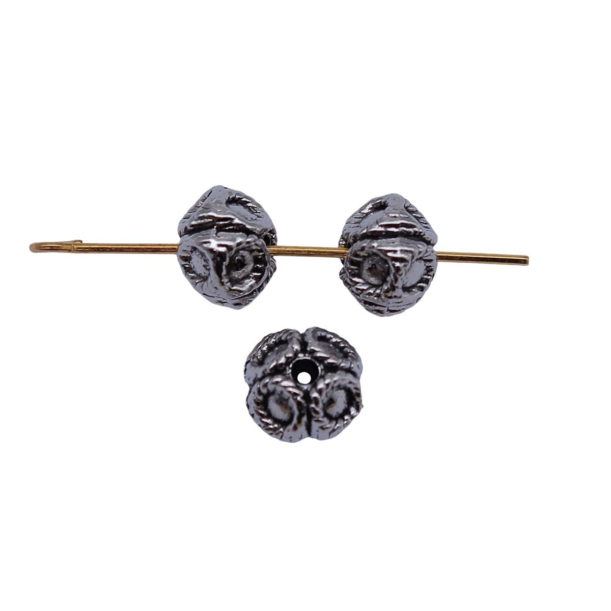 8.7x8.7x6.6mm 1.2g Antique Silver Zinc Alloy Round Small Hole Spacer Beads for Vintage Jewelry Making