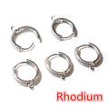 Round Clear Stone Hoop Earring Clasps with Hanging Loops view 6