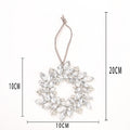 Rhinestone Leaf Wreath Hanging Ornament Metal Tree Charm view 3