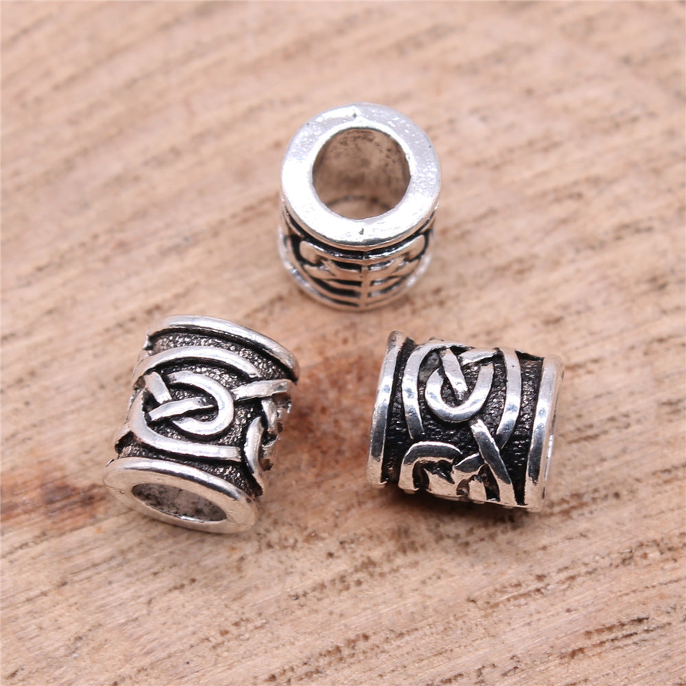 9x8x8mm 1.3g Antique Silver Zinc Alloy Round Large Hole Spacer Beads for Bracelet Necklace DIY Jewelry Making