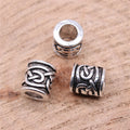 Antique Silver Swirl Barrel Large Hole Metal Bead Component view 2