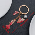 White Black and Red Dress Mannequin Metal Keychain Set view 8