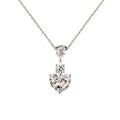 Silver Clear Heart CZ Drop Earrings Pendant Necklace Options view 3
