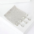 Square Crystal Mesh Fringe Brooch in Gold and Silver view 5