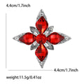 Eight Point Crystal Star Brooch in Detailed Metal and Crystal Design view 7