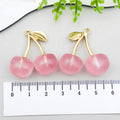 Transparent Acrylic Cherry Charm Pendant for DIY Earrings Necklace and Keychain Jewelry