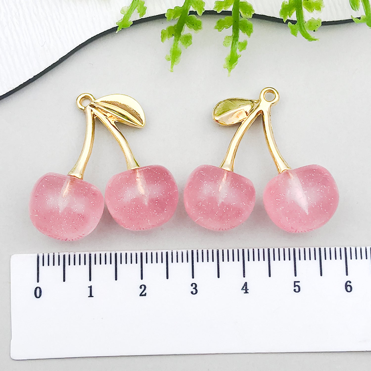 Transparent Acrylic Cherry Charm Pendant for DIY Earrings Necklace and Keychain Jewelry