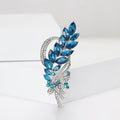 Wheat Leaf Peacock Brooch In 2 Styles With Polished Metal And Decorative Details view 2