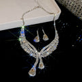 Rhinestone Wing Teardrop Tassel Necklace Earring Four Sets view 7