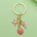 Starfish, Shell and Mermaid Charm Keychains in 29 Pictured Variations for Bags and Keys view 4