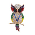 Enamel Owl Brooch In 2 Styles With Enamel And Crystal Details view 1