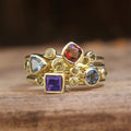 Asymmetric Multicolor Bezel Stack Ring In Two Metal Tones view 2