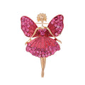Yellow Gold Tone Ballet Dancer Crystal Enamel Four Designs Metal Brooch Pin view 7
