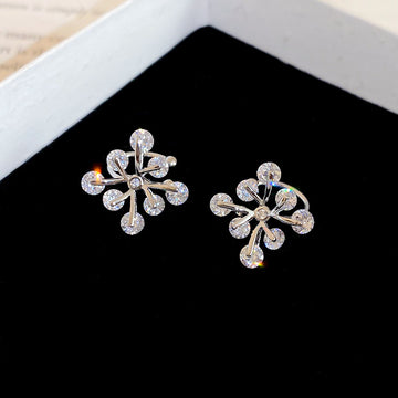 Silver Crystal Floral And Bow Ear Cuffs Four Styles