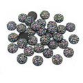 Round Multicolor Druzy Resin Cabochons in Two Sizes view 1