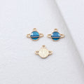 Ringed Planet Enamel Charms in Blue and White Colorways view 3