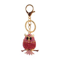 Rhinestone Owl Keychain With Split Ring And Lobster Clasp, 6 Variants view 5