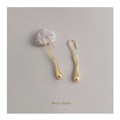 Gold Irregular Long Teardrop Wave Fishhook Drop Earrings view 3