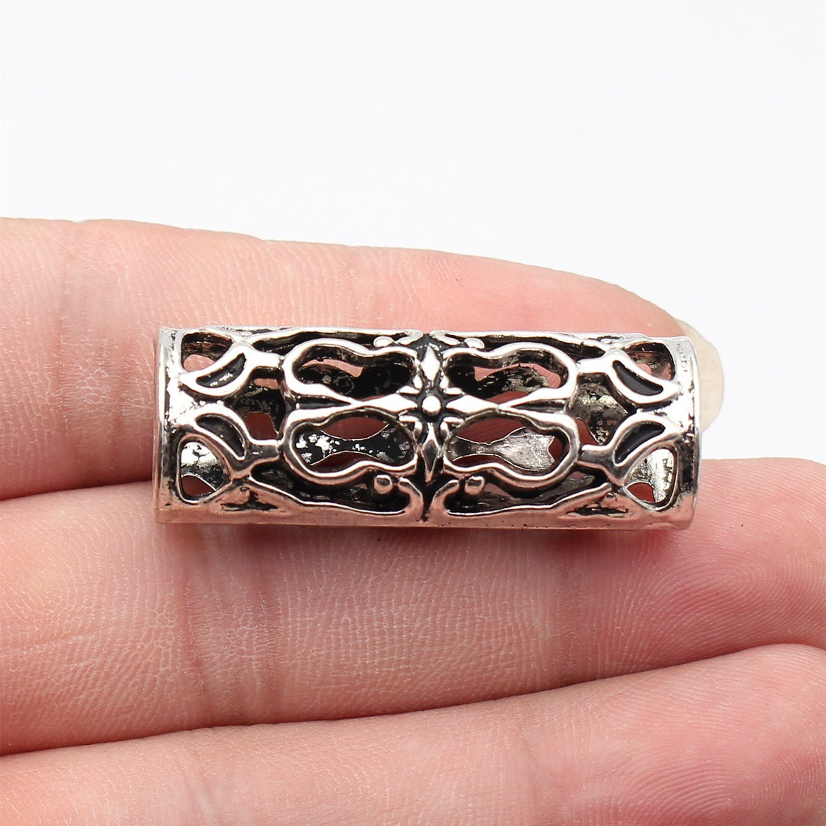 41x15x15mm 10.6g Multicolor Zinc Alloy Hollow Tube Large Hole Dreadlock Beads for Hair Braid Jewelry Making
