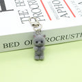Flocked Mini Cat Figure Keychains Silver Clips 6 Colors view 8