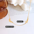 Love Heart Pendant Side Script Necklace Gold Rose Steel view 2