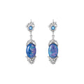 Pearl Necklace Blue Opal Oval Pendant And Drop Earrings view 5