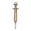Extra Long Syringe Metal Charm in Two Antique Finishes view 5