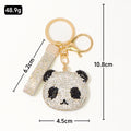 Rhinestone Panda Head Keychain Gold Hardware Many Options view 4