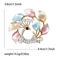 Crystal Peacock Brooch Framed by Colored Leaves in Four Palettes view 5