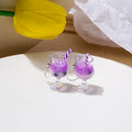 Miniature Cocktail Glass Drink Straw Drop Earrings Six Colors view 2