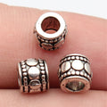 7x7x6mm 0.8g Multicolor Zinc Alloy Embossed Dot Large Hole Spacer Beads for Bracelet Jewelry Making