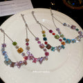 Multicolor Crystal Heart Center Silver Slider Bracelet view 3