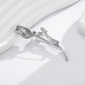 Silver Tone Crystal Tulip Stem Metal Brooch Pin for Jackets view 4