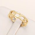 Metal Curb Chain Link Band Ring Gold White Rose Black view 3