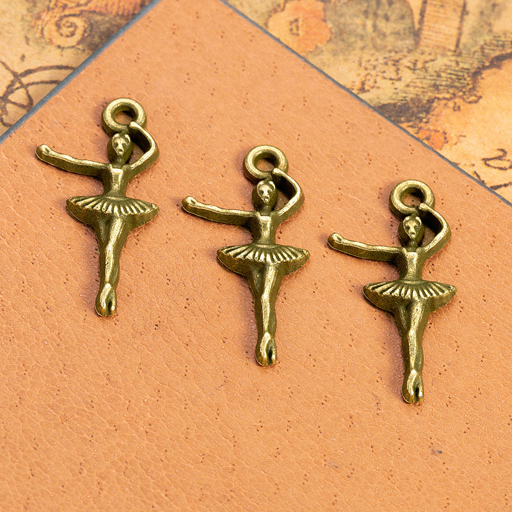 25x12mm Vintage Ballet Girl Charm Pendant