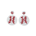 Seed Bead Baseball Drop Earrings Round And Teardrop Styles view 5