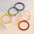 Six Color Small Smooth Acrylic Round Bangle Bracelets view 1