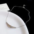 Sculpted Curved Bar Pendant Necklace in Polished Gold and Silver Tones view 7