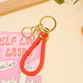 Heart Accent Braided Cord Keychain Gold Hardware 8 Colors view 6