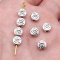 6x6mm 0.37g Antique Silver Zinc Alloy Double Sided Eye Spacer Beads for Bracelet Necklace Making