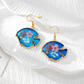 Gold Tone Ocean Animal Pressed Flower Drop Earrings in Fifteen Designs view 11