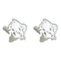 Matte Silver Stitched Star Stud Earrings Openwork Design view 5