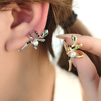 Primary supplied view of snake pearl-look ear cuffs